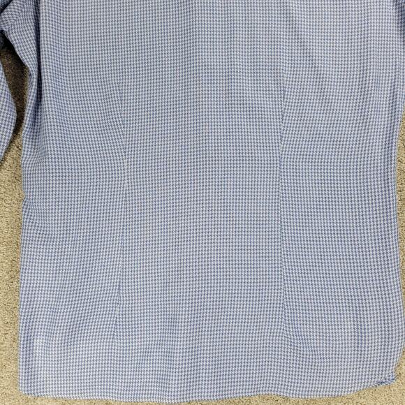 Ted Baker Endurance Button Up Shirt Mens 16 34/35 Blue Houndstooth Paisley Cuffs - Picture 12 of 16